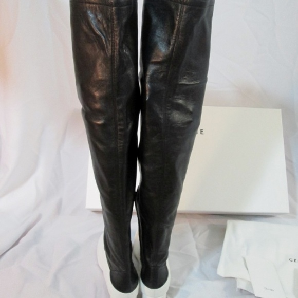 NEW CELINE PARIS Leather Thigh High Boot - Picture 6 of 8